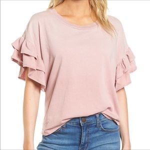 Current/Elliott Ruffle Sleeve Top